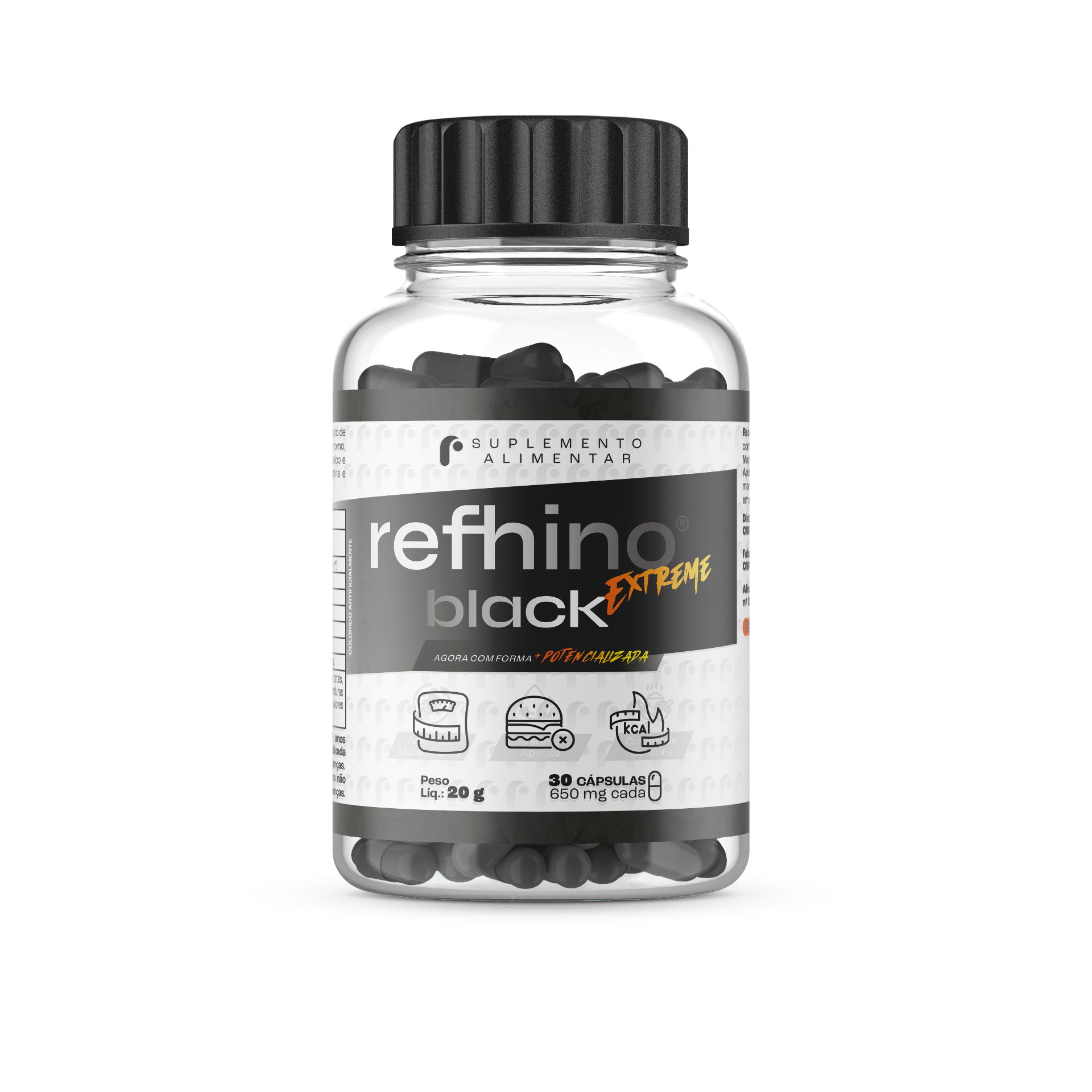 Refhino Black Extreme — suplemento termogênico em cápsulas da Refhino Suplementos